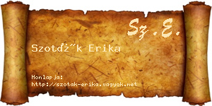 Szoták Erika névjegykártya